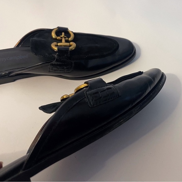 Jeffrey Campbell Suede Upper Black Mules with Gold Buckle Academua Fall - Picture 8 of 12